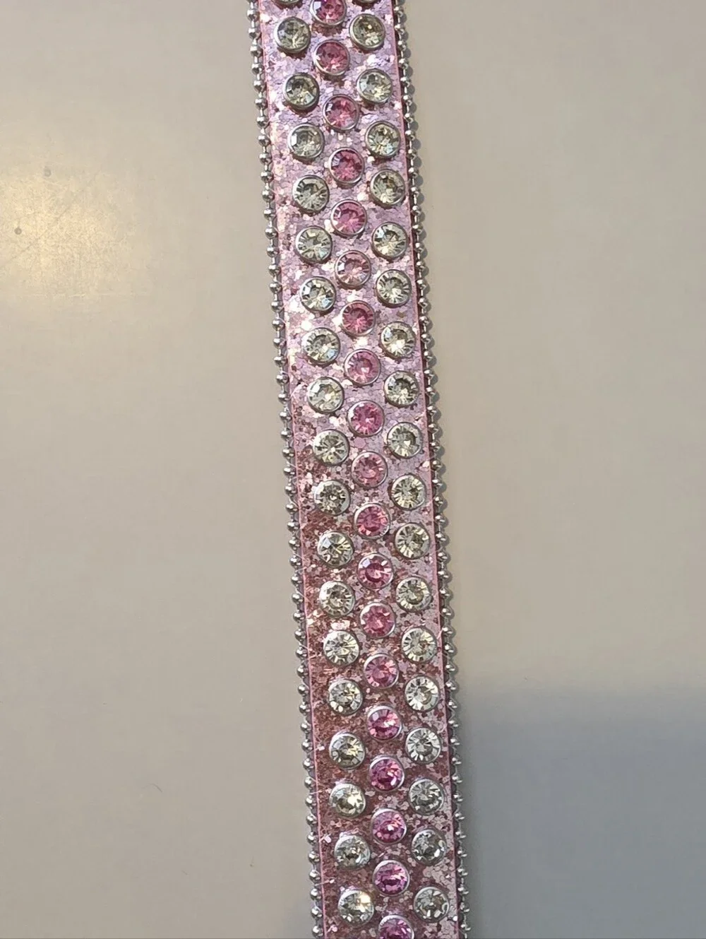 Unbranded Pink Rhinestone Western Belt Sparkly Leather Bling Cowboy Buckle